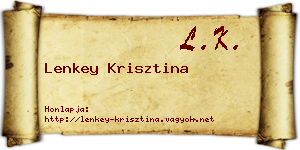 Lenkey Krisztina névjegykártya