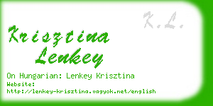 krisztina lenkey business card